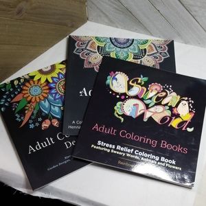 3 Adult Coloring Books